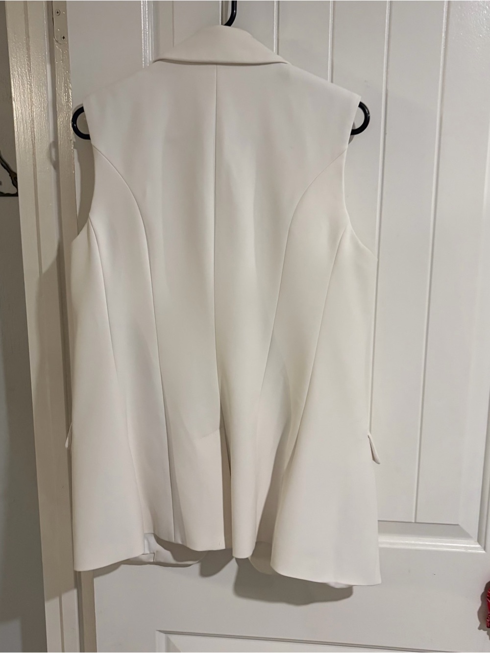 Express Cream Sleeveless Tailored Blazer Vest - Picture 2 of 8